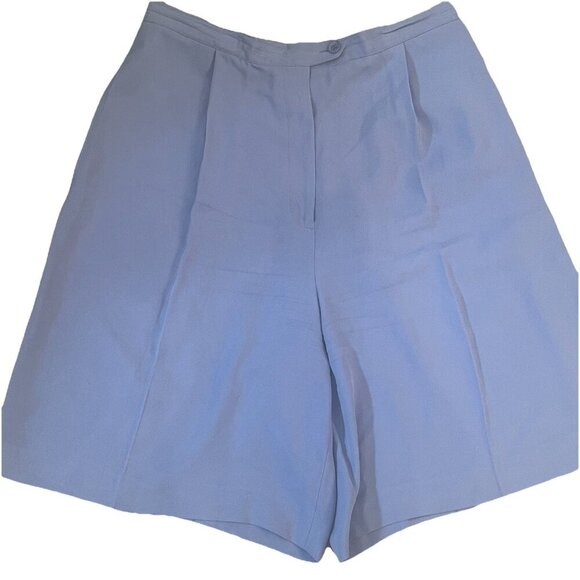 Talbots Women's Shorts Size 12 100% Silk High Rise Waist Lavender Preppy Pleated - Picture 1 of 7